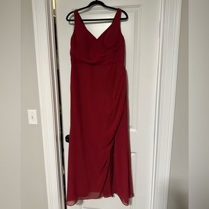 Azazie Renessa Dress, Burgundy Chiffon Size 12